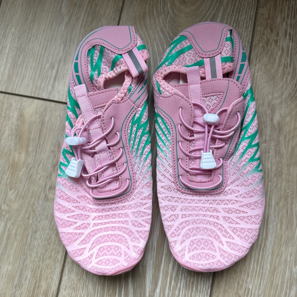 Pink and Green Athletic Shoes